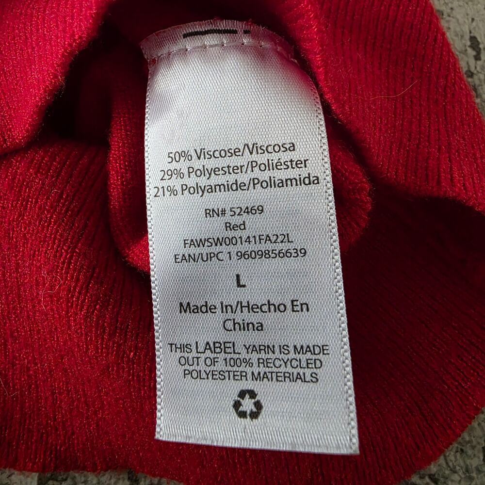 Free Assembly Red Pleat Shouldered Red Sweater Size Large - Picture 4 of 6
